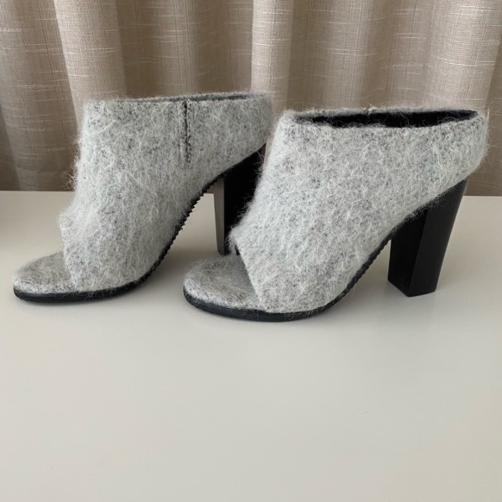 Tibi Gray Leona Alpaca & Wool Mules size 7.5 - Picture 3 of 5